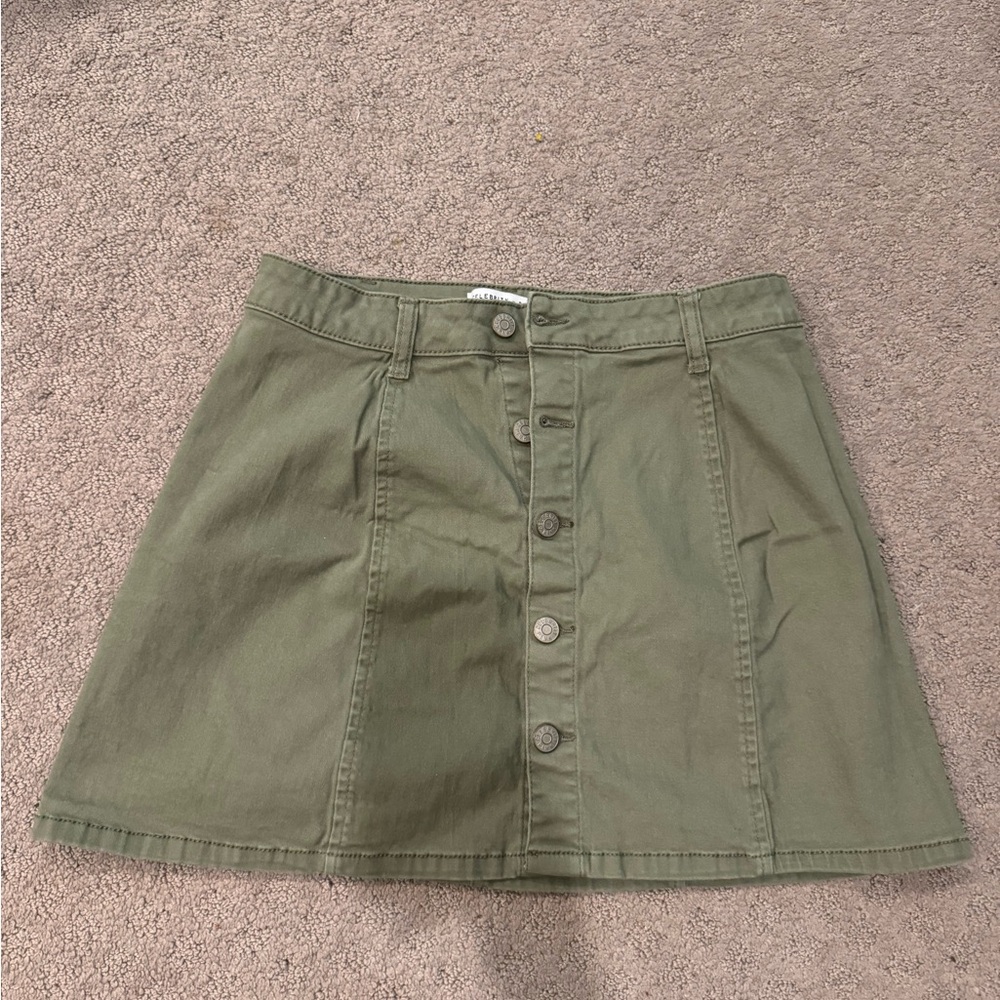 Celebrity Pink Khaki Button-Down A-Line Skirt